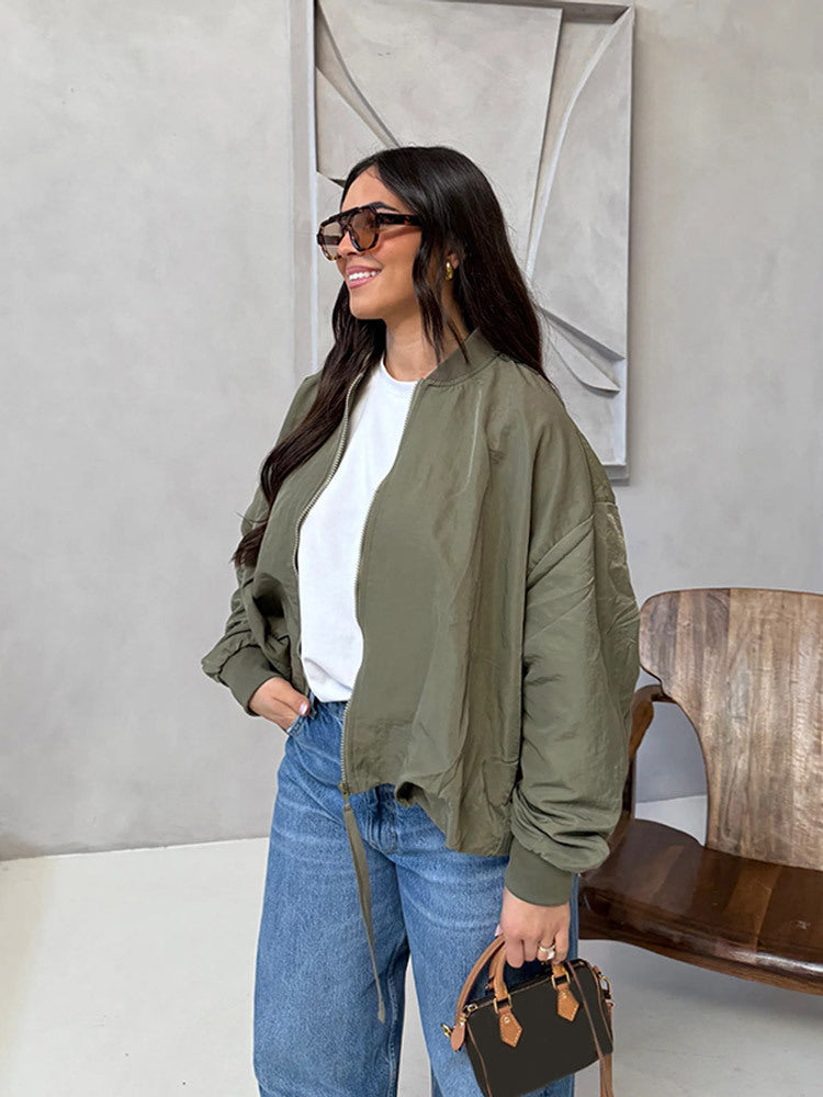 Damer stilfuld oversized bomberjakke Stilla