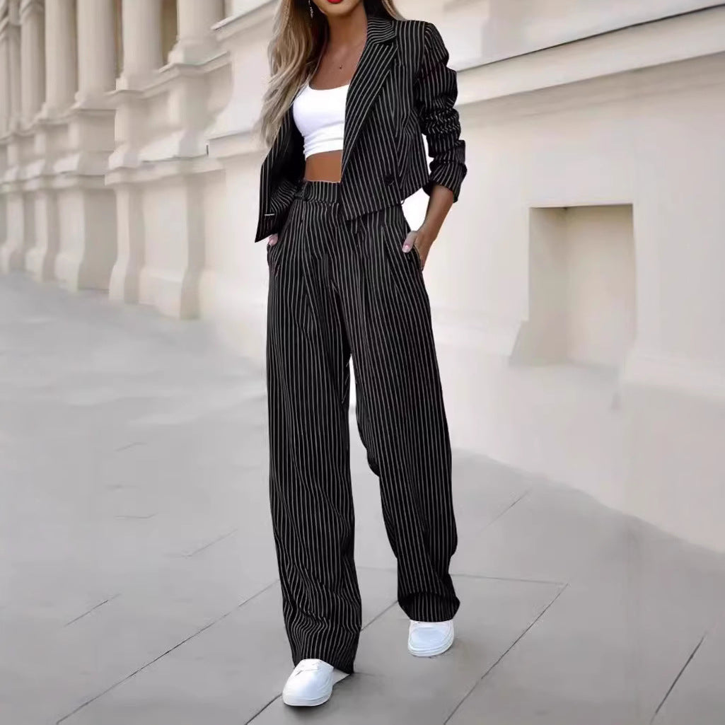 Dame Elegant og moderne Striped jakkesæt Stilla
