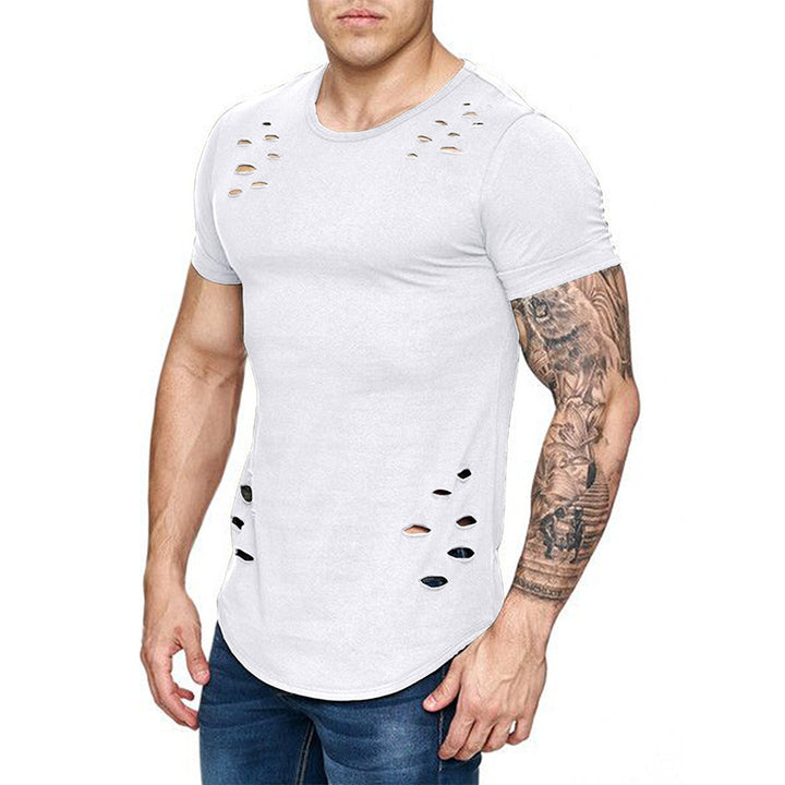 Herrer moderne T-shirt med detaljerede ribber Stilla
