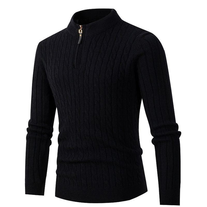 Herrer Kabelstrik Zip-Up Pullover Stilla