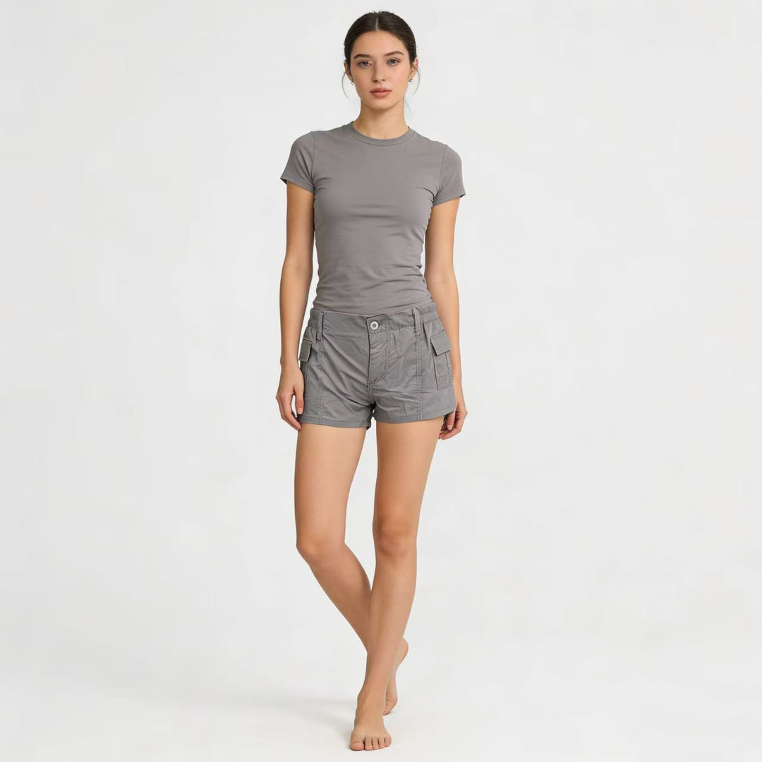Dame cargo-shorts med funktionelle sidelommer og elastisk talje Skovae