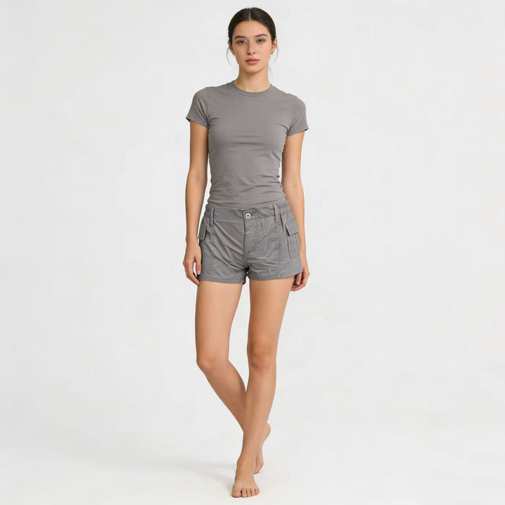 Dame cargo-shorts med funktionelle sidelommer og elastisk talje Skovae
