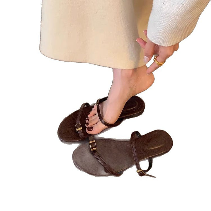 Damer Elegante Minimalistiske Glid-Sandaler Stilla