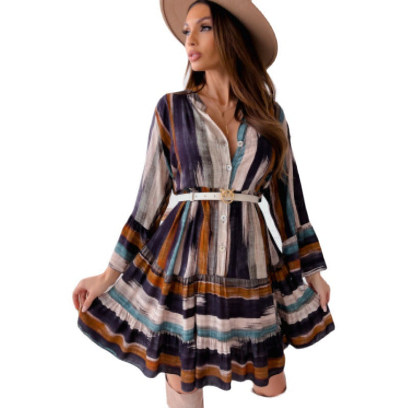 Dame Knaplukning Bohemian Midi Kjole Stilla