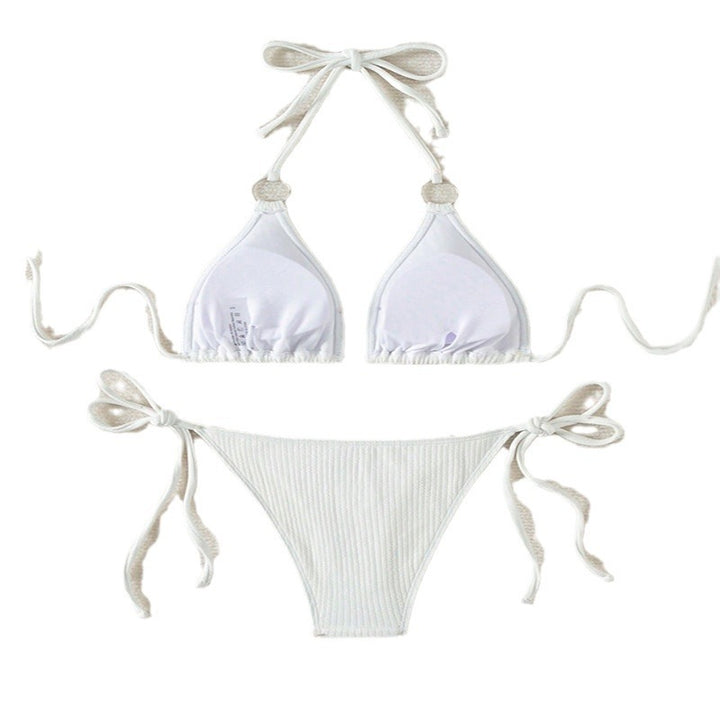 Damer Triangel-Bikini med raffinerede ringe og justerbare bindebånd Skovae