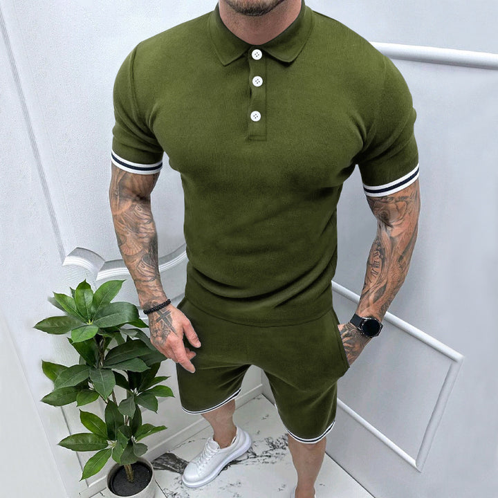 Herre Sports Poloshirt og Shorts-Sæt med åndbar materialeteknologi Stilla