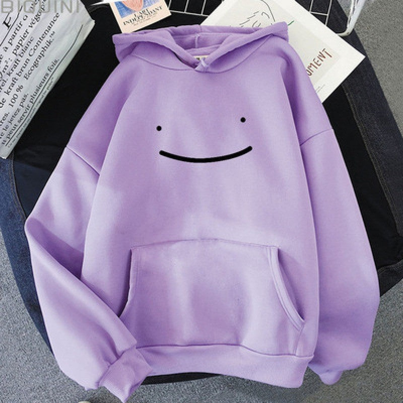 Kvinders hoodie med sjovt ansigt motiv Skovae