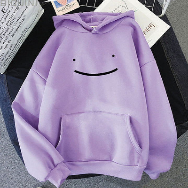 Kvinders hoodie med sjovt ansigt motiv Skovae