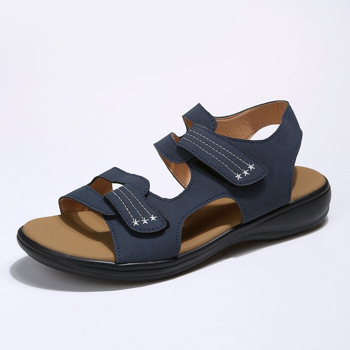 Dame Behagelige Velours-Sandaler med dobbelt Velcro-lukning og anatomisk fodseng Stilla