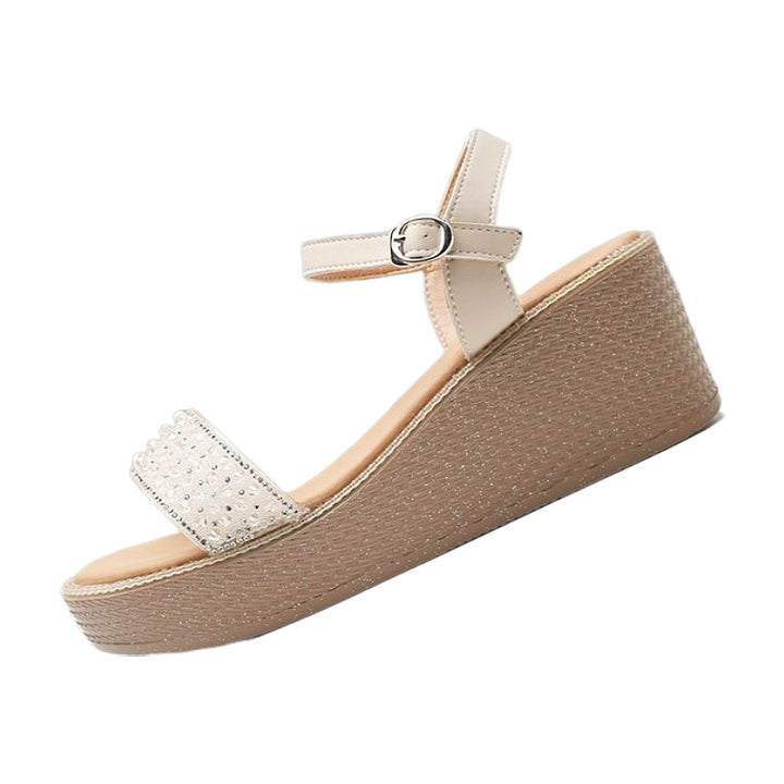 Dame platform sandaler med glitrende accenter og justerbar rem Stilla