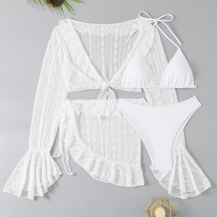 Dame Bikinisæt med cropped Lace-top og indpakningsskørter Stilla