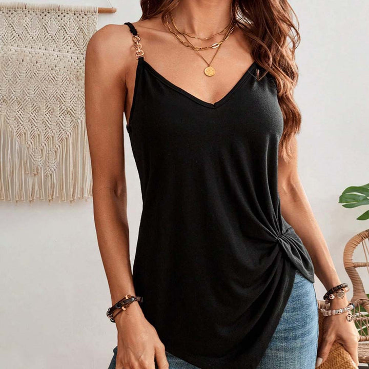 Kvinders tanktop med elegant knude-detaljering Stilla