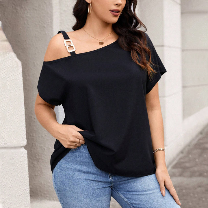 Dame asymmetrisk top med moderne skulderdesign Skovae