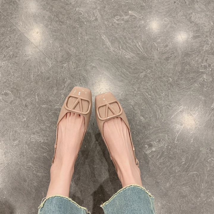 Dame elegante Slingback-flats med dekorativ spænde Stilla