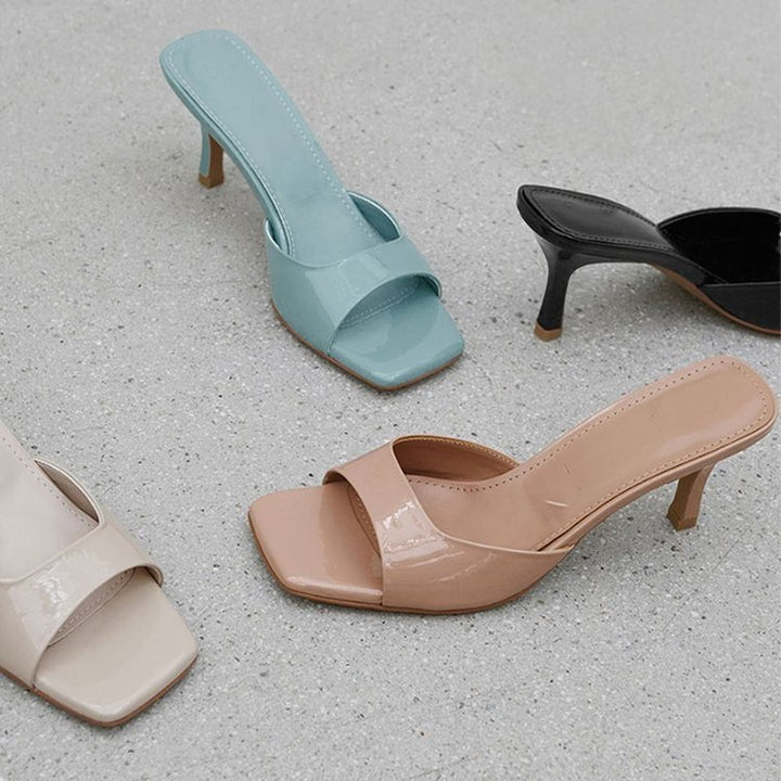 Dame elegante Slingback-pantoletten med modigt design Stilla