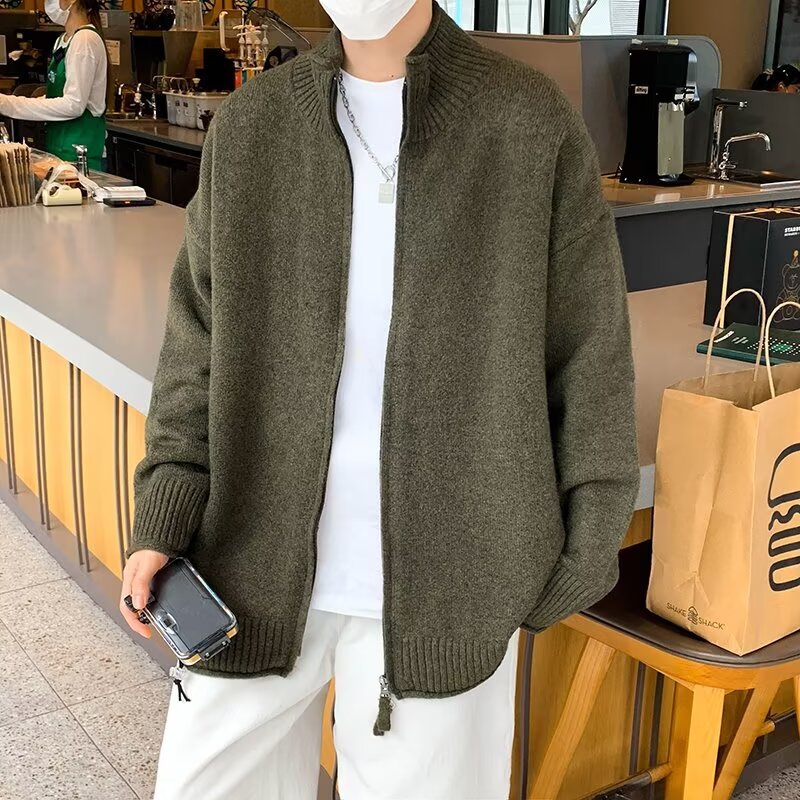 Herrer mode strikjakke med ståkrave og trendy detaljer Stilla