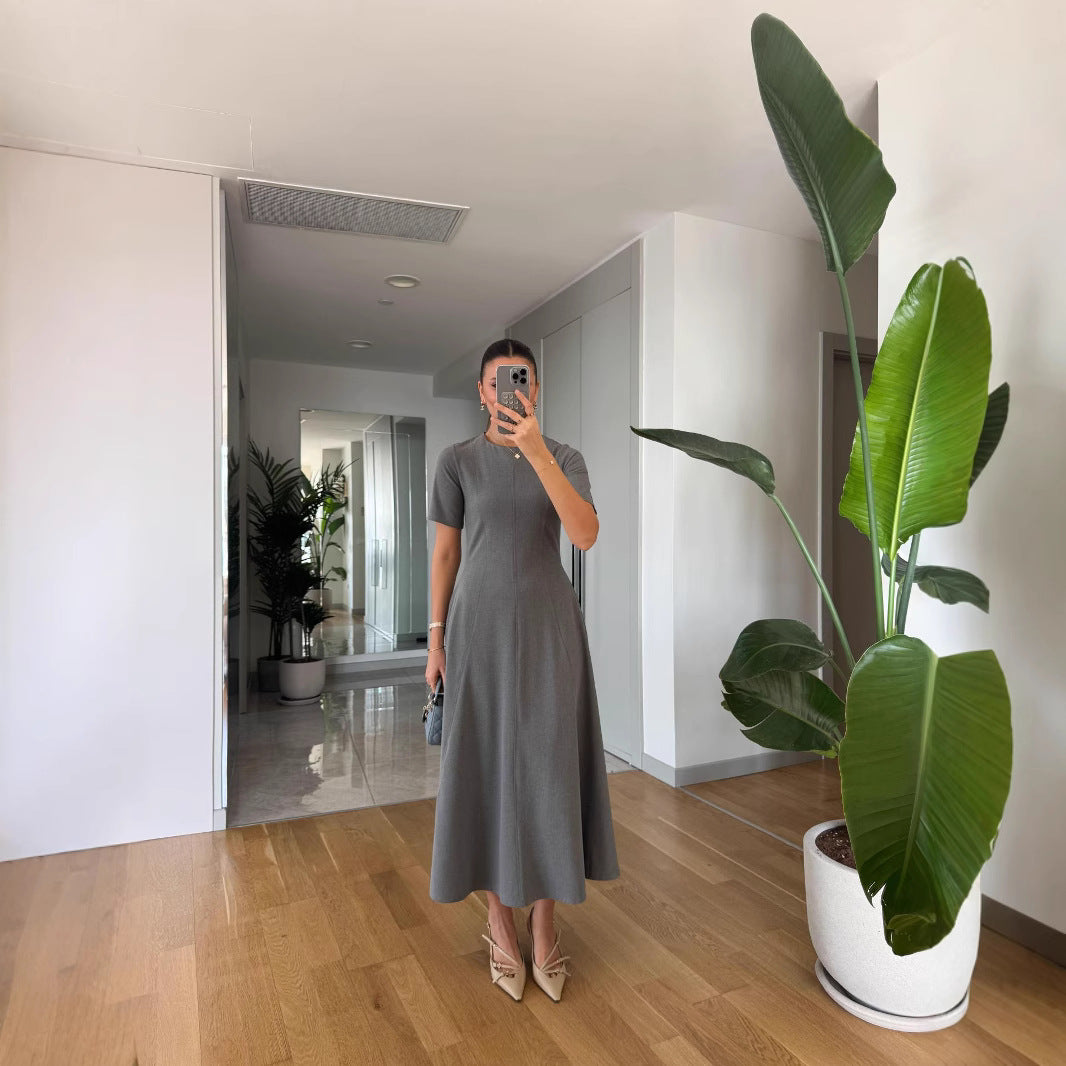 Dame elegant Midikjole med strukturerede detaljer Stilla