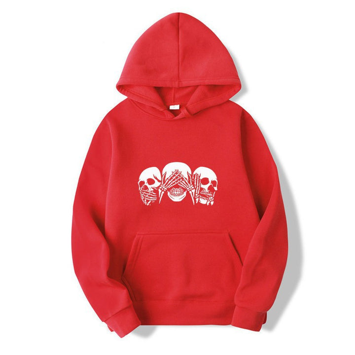 Kvindernes hoodie med kunstnerisk kranie design Skovae