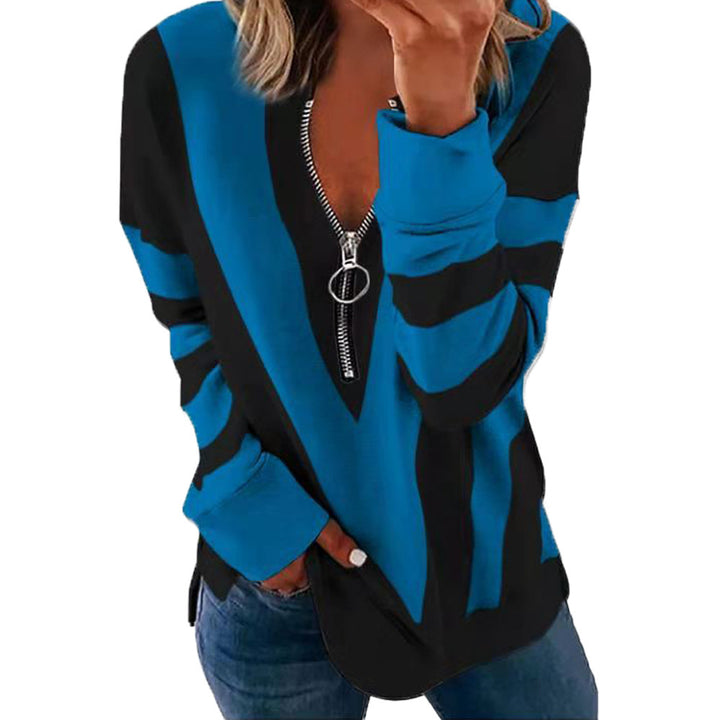 Dame Sporty sweatshirt med moderne lynlås Stilla