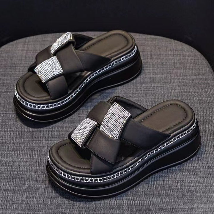 Dame Plateau-sandaler med dekorativ strass og komfortabel dæmpning Stilla