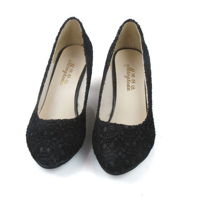 Dame Elegante Pumps med blomstret spidsemønster og behagelig fodseng Stilla