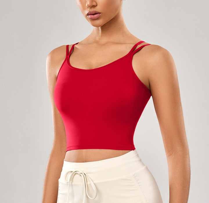 Dame Sporty Crop-Top med justerbare spaghettistropper Stilla