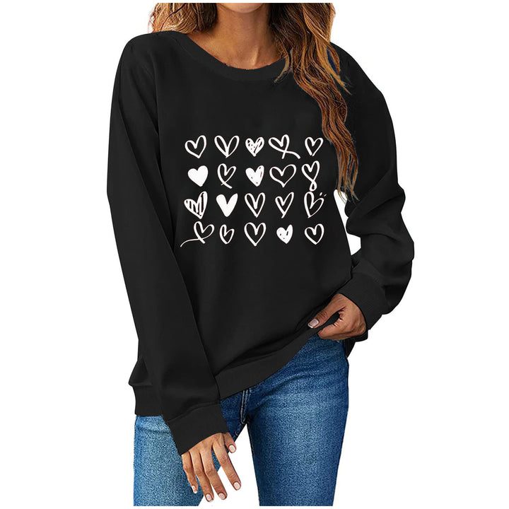 Dame sweatshirt med kreativ hjerte-design Stilla