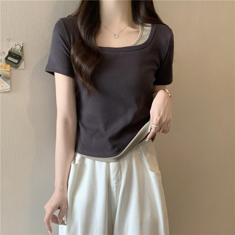 Femme Soft-Fit Lagdeling Rund hals T-Shirt Stilla