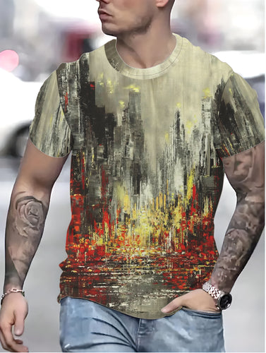 Herrer T-shirt med urbant kunstmotiv og højkvalitets bomuldsblanding Stilla