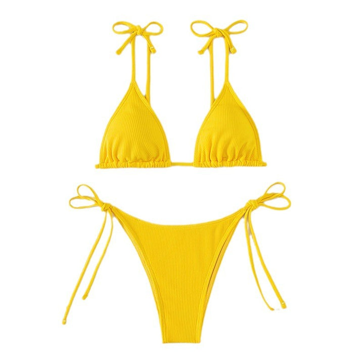 Damer Rib Trekant Bikini Sæt Stilla 1750922796