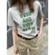 Dame Kortærmet T-shirt med Bogstav Print Slim Fit Hvid