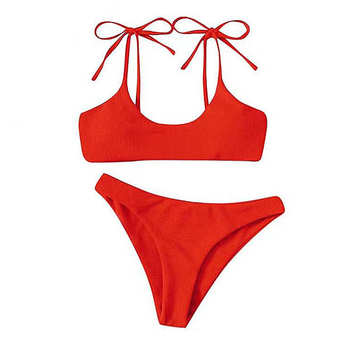 Kvinder Ribbet String-Bikini-Sæt Stilla