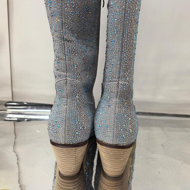 Femme Over-knæet Glam Shimmer Stiletto Støvler Stilla