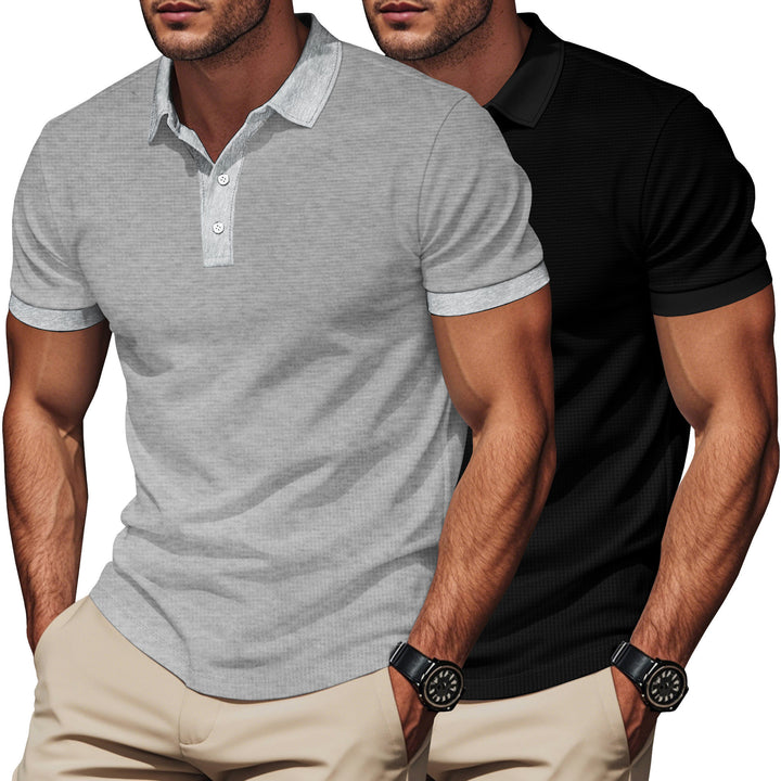 Herrer polo skjorte med struktureret design og åndbare egenskaber Stilla