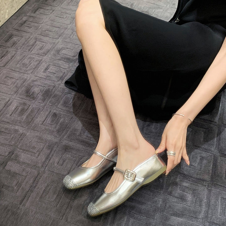 Damer Glimmer Bånd Ballerinas Stilla