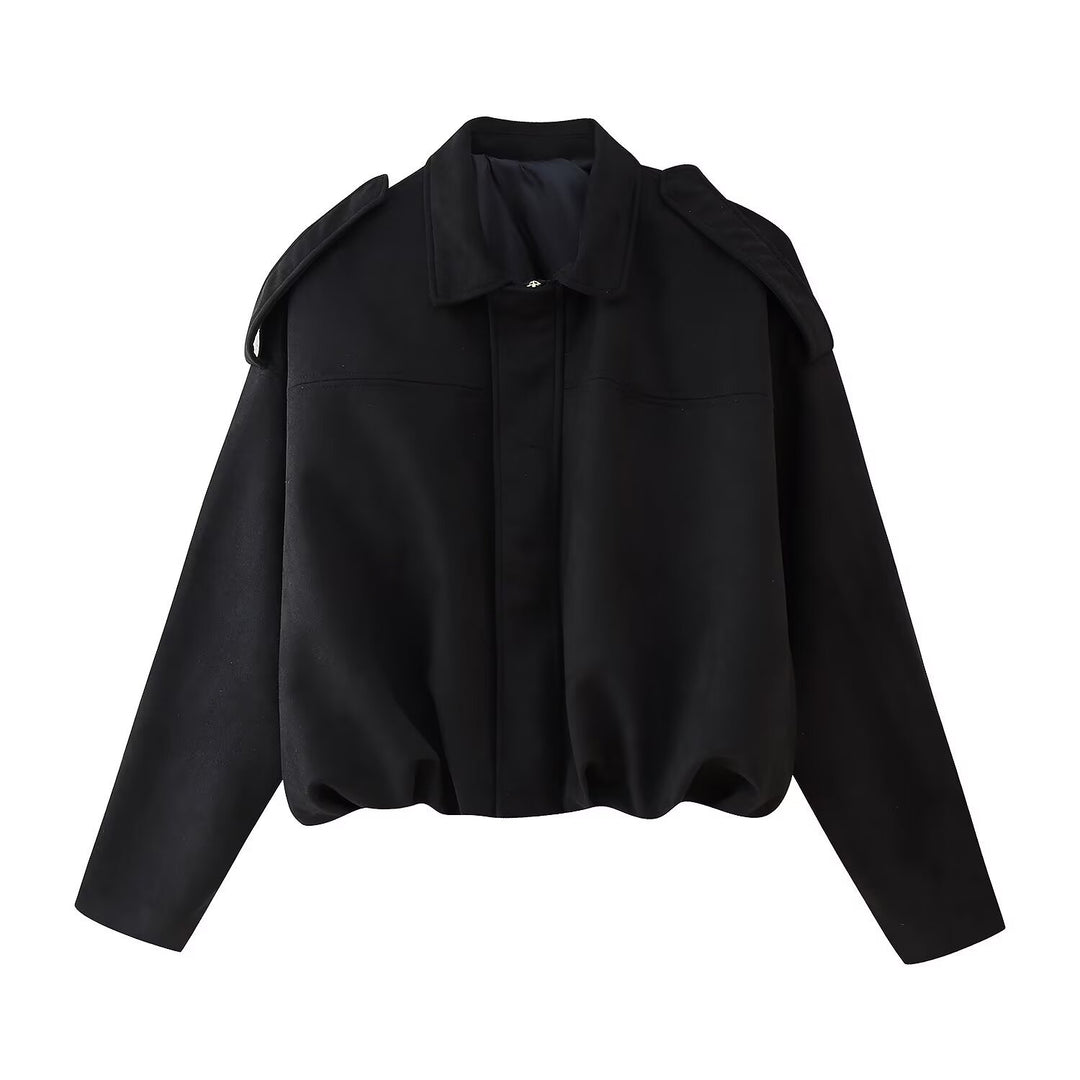 Femme Suede Utility Jakke med strukturerede skuldre Stilla