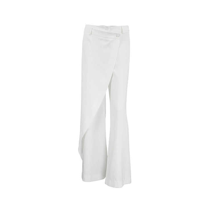 Dame elegant brede bukser med asymmetrisk snit og smart detalje Stilla