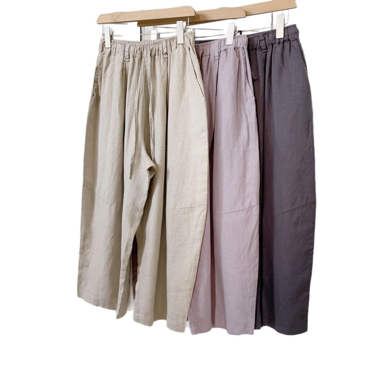 Femme Let Elastisk Talje Linnedbukser Stilla