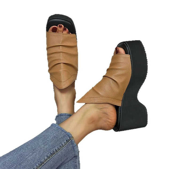 Dame moderne plateau-sandaler med innovativt overmateriale og elastisk sål Stilla