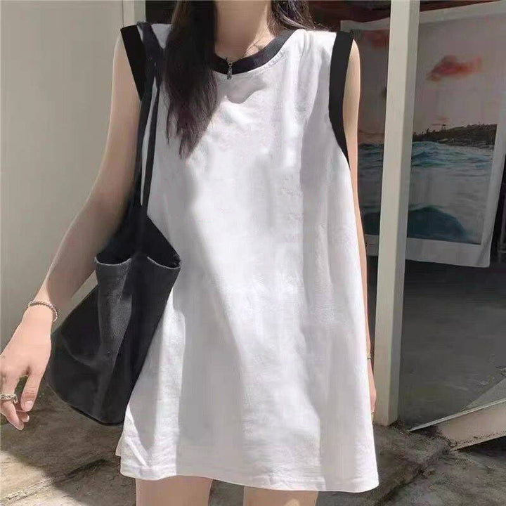 Dame Casual A-linje kjole med kontrast-ærmer Stilla