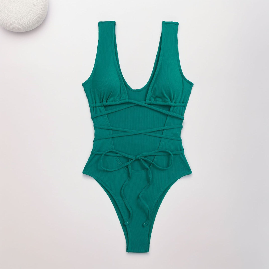 Dame ét-styk swimbad med fascinerende cut-out og elegant snøredesign Stilla