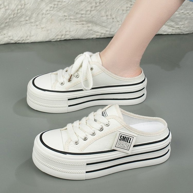 Dame Komfortable Platform Sneakers med åndbart canvas-overmateriale og fleksibel sål Stilla