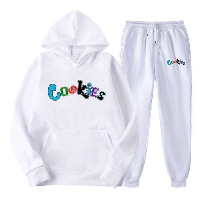 Women's Hoodie og Jogging Pants Sæt med Farverig Grafikprint Skovae