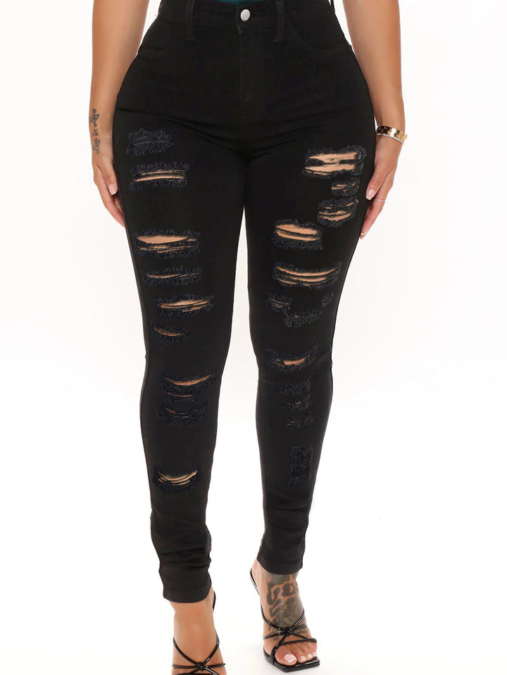 Damer lavtsiddende skinny jeans med iøjnefaldende spændingsdetaljer og høj talje Stilla