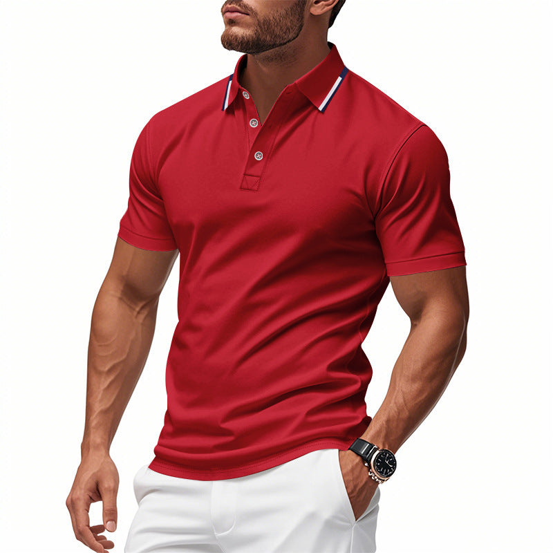 Herren poloshirt med struktureret krave og åndbare egenskaber Stilla