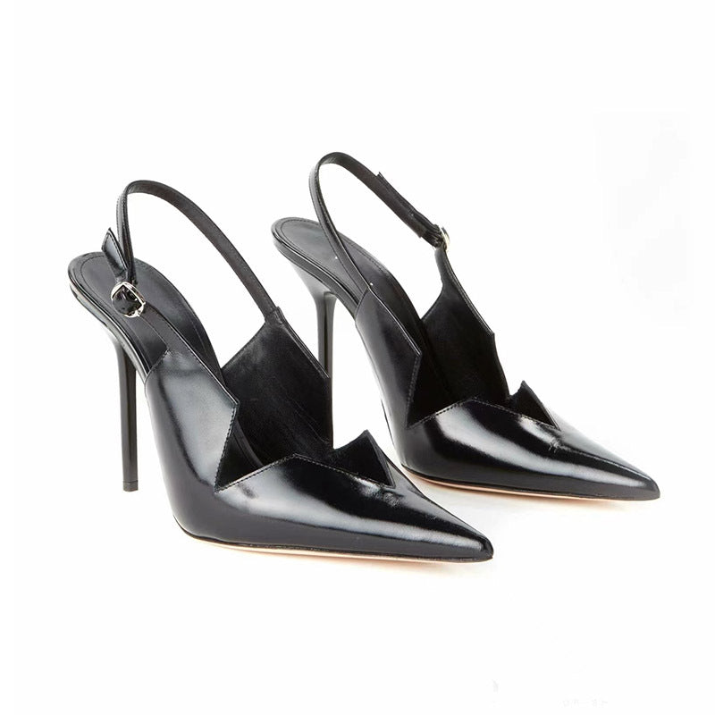 Dame spidse slingback-høje hæle med asymmetrisk cut-out-design Stilla