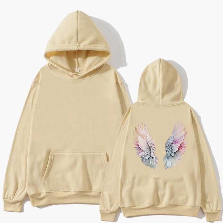 Kvinders hoodie med stilfuldt englevinge-design Skovae