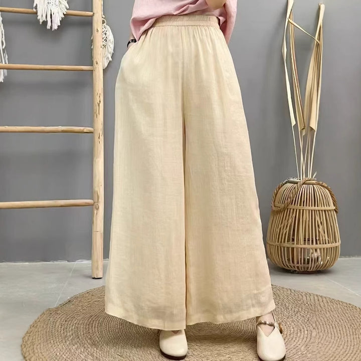 Dame Flydende Brede Linned Culottes Stilla