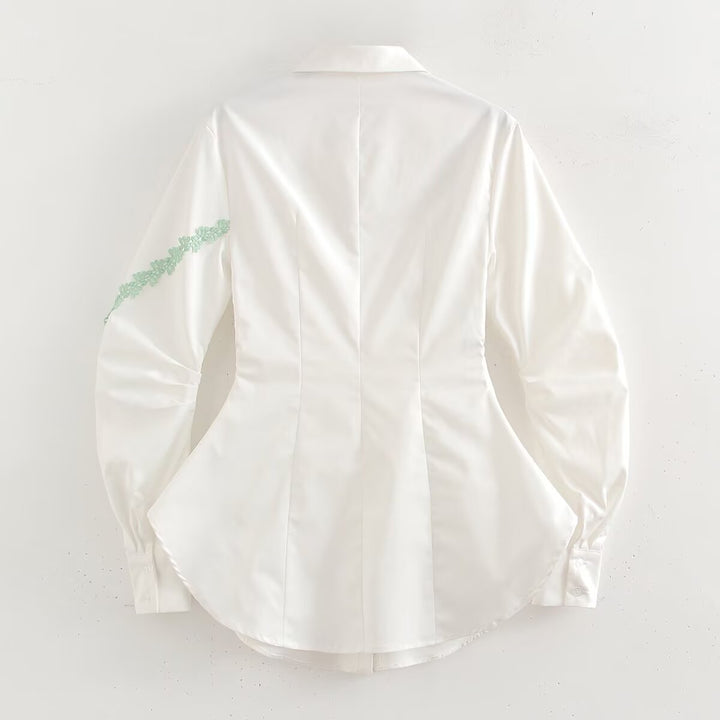 Femme Broderet Button-Up-Skjorte Stilla