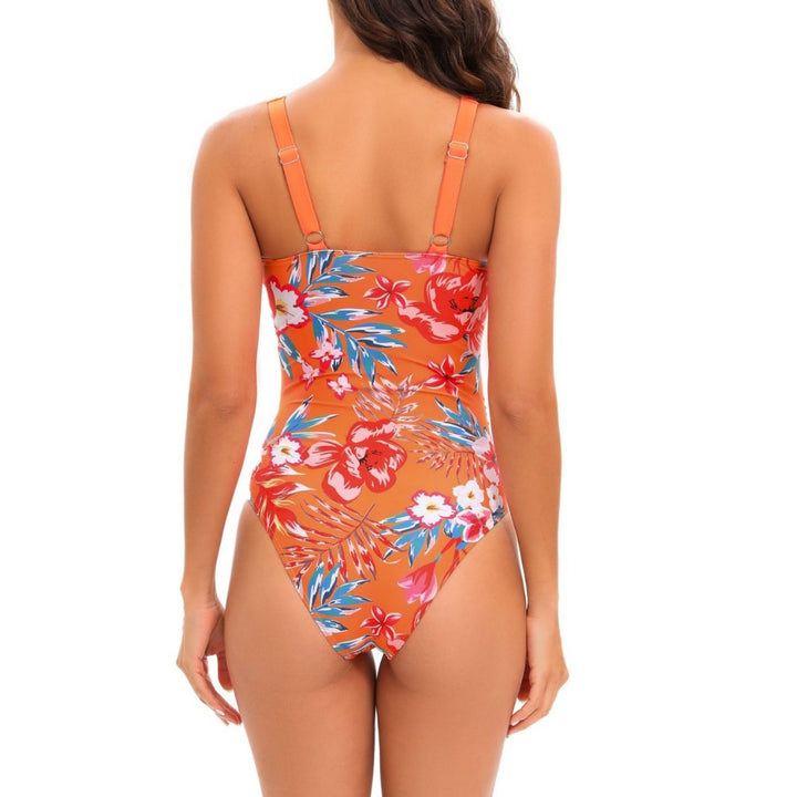 Dame Floral Print V-Hals Enstykket Badedragt Stilla